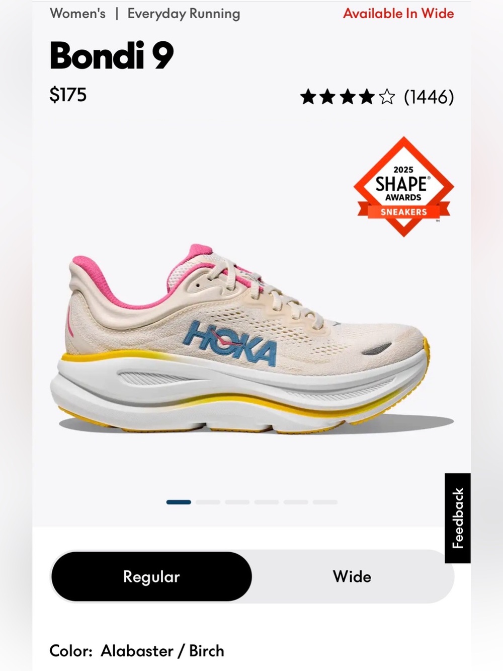 HOKA Women’s Bondi 9 Running Shoes. Alabaster/Birch. Style 1162012 ALBST. 7.5 - Picture 12 of 12